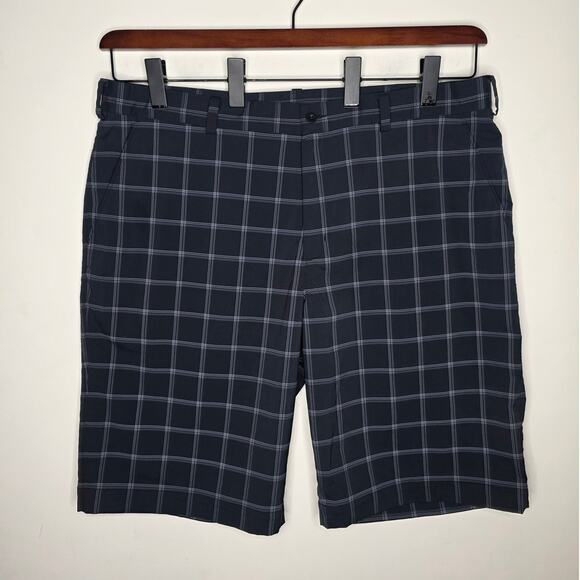 Nike Other - Nike black grey plaid flat front athletic golf shorts - 40